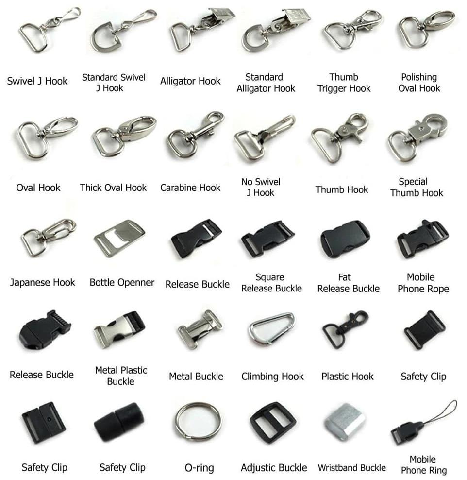 Selection Of Woven Lanyards Hook Clips